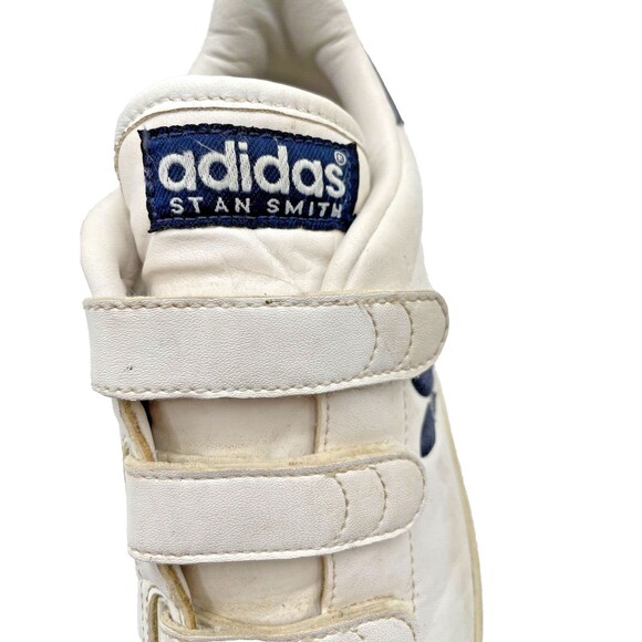 adidas Originals Stan Smith White Navy TREFOIL Sneakers 2008 Women’s Size 7 RARE - Picture 6 of 10